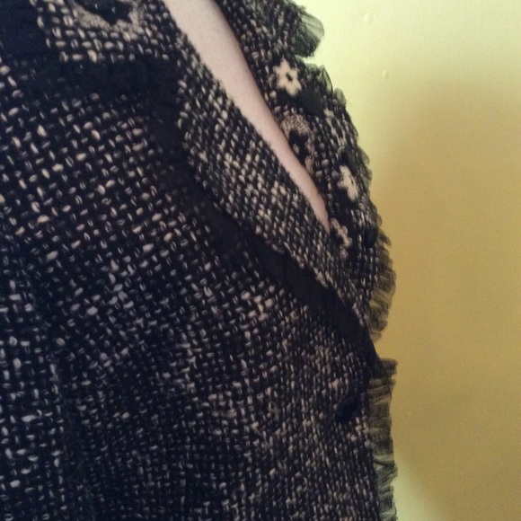 Karen Kane Great Black & Ivory Woven Jacket sz 8 - Picture 9 of 16